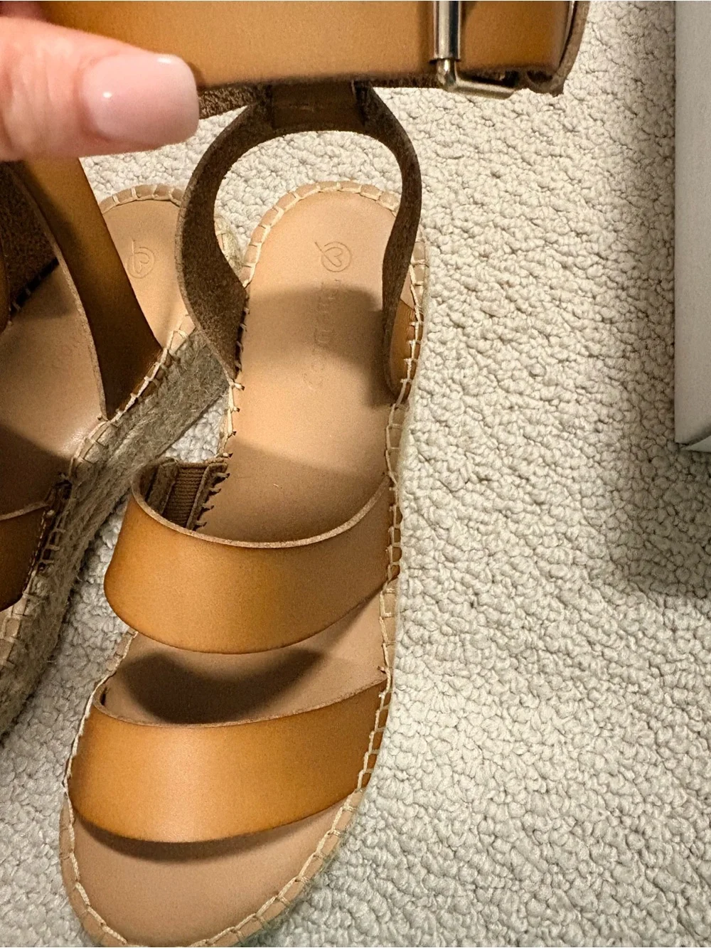 Women’s Tan Espadrille Platform Sandals with Ankle Strap